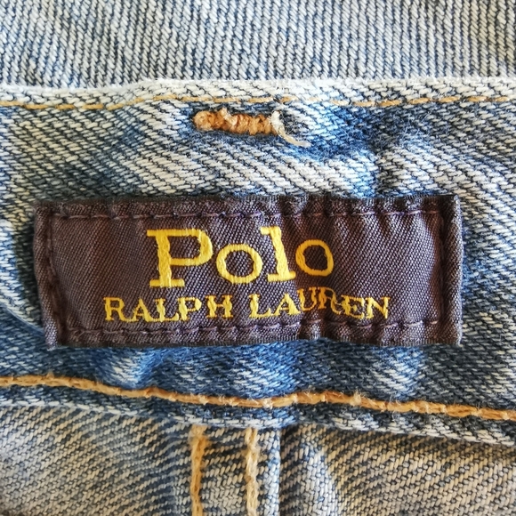 Polo Ralph Lauren Avery Patchwork Boyfriend Cropped Jeans Light Wash - Sz 26 - Picture 8 of 9